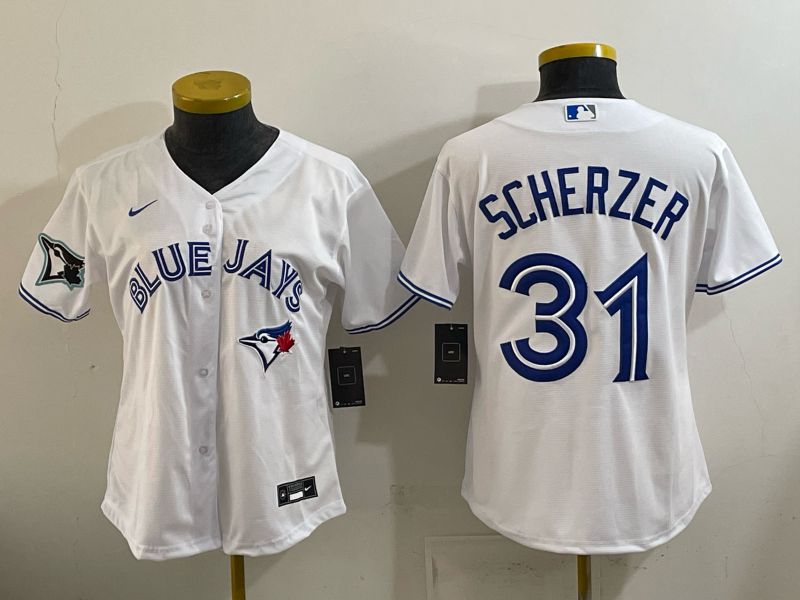 Women 2026 Nike Toronto Blue Jays #31 Scherzer White Game MLB Jersey 08->->